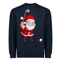 Navy santa claus golf christmas golfer golfing gift Heavyweight Sweatshirt - artisFamous