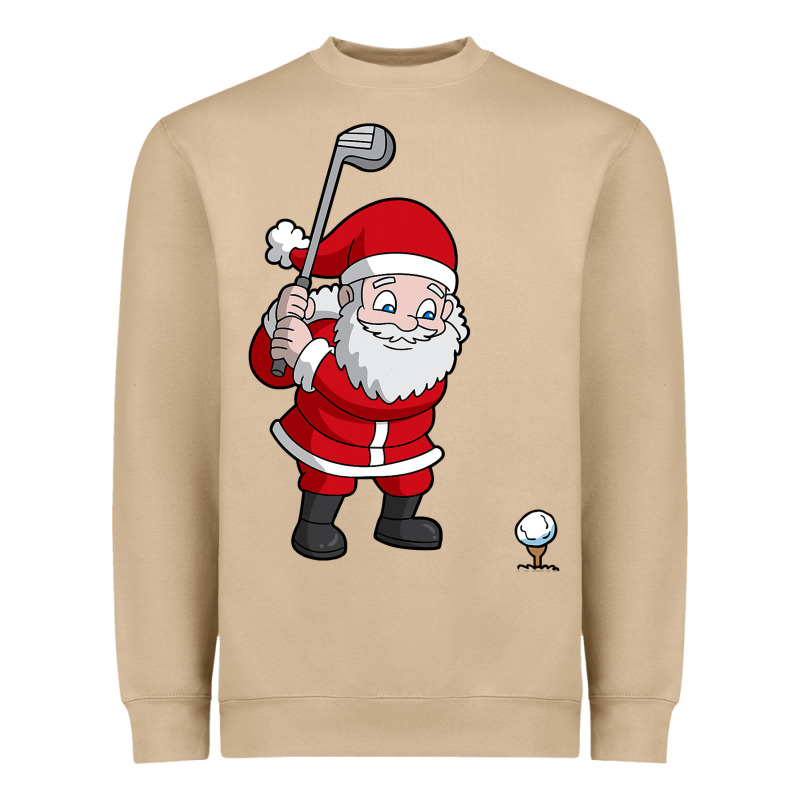 Santa Claus Golf Christmas Golfer Golfing Gift Heavyweight Sweatshirt by artisFamous | Teevron