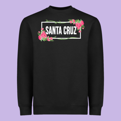 Santa C.r.u.z Cali  Floral Hibiscus Flower Heavyweight Sweatshirt Designed By Artisfamous
