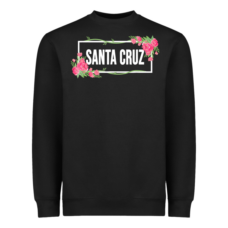Santa C.r.u.z Cali  Floral Hibiscus Flower Heavyweight Sweatshirt by artisFamous | Teevron