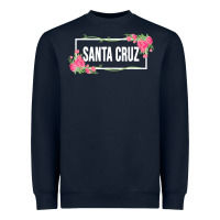 Navy santa c.r.u.z cali  floral hibiscus flower Heavyweight Sweatshirt - artisFamous