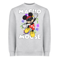 Heather Grey macho mouse Heavyweight Sweatshirt - artisFamous