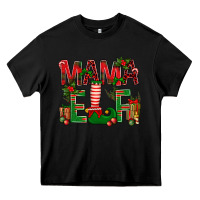 Black Christmas Mama Elf Heavy Core Tee - NancyCooperArtShop