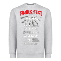 Heather Grey shark fest Heavyweight Sweatshirt - artisFamous
