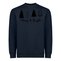 Navy merry and bright Heavyweight Sweatshirt - artisFamous