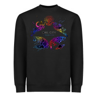 Black Best Owl City Heavyweight Sweatshirt - artisFamous
