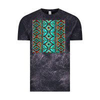 Cloud Black Aztec Turquoise Pattern Vintage Tee - CowCowDesign