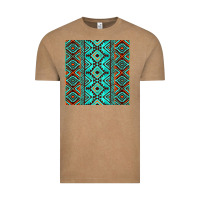 Vintage Coffee Aztec Turquoise Pattern Vintage Tee - CowCowDesign