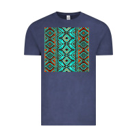 Vintage Denim Aztec Turquoise Pattern Vintage Tee - CowCowDesign