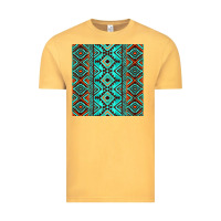 Vintage Mustard Aztec Turquoise Pattern Vintage Tee - CowCowDesign