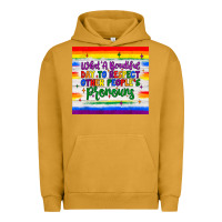 Pigment Peanut Butter what a beautiful day to respect other people's pronouns  tumbler Urban Hoodie - JahusDesignShop