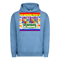 Pigment Pebble Blue what a beautiful day to respect other people's pronouns  tumbler Urban Hoodie - JahusDesignShop