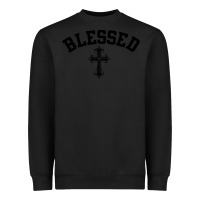 Black blessed christian christianity Heavyweight Sweatshirt - artisFamous