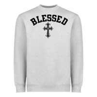Heather Grey blessed christian christianity Heavyweight Sweatshirt - artisFamous