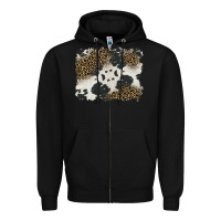 Black black and white cowhide background Zipper Hoodie - BarkalooDesign