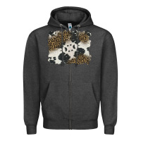 Charcoal Heather black and white cowhide background Zipper Hoodie - BarkalooDesign