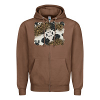 Chestnut black and white cowhide background Zipper Hoodie - BarkalooDesign