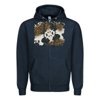 Navy black and white cowhide background Zipper Hoodie - BarkalooDesign