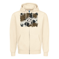 Sandshell black and white cowhide background Zipper Hoodie - BarkalooDesign
