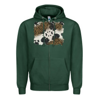 Sports Green black and white cowhide background Zipper Hoodie - BarkalooDesign