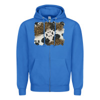 True Royal black and white cowhide background Zipper Hoodie - BarkalooDesign