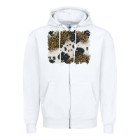 White black and white cowhide background Zipper Hoodie - BarkalooDesign