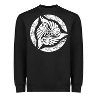 Black celtic trinity knot crow spiritual mandala Heavyweight Sweatshirt - artisFamous