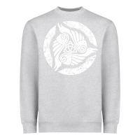 Heather Grey celtic trinity knot crow spiritual mandala Heavyweight Sweatshirt - artisFamous