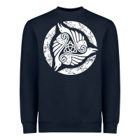 Navy celtic trinity knot crow spiritual mandala Heavyweight Sweatshirt - artisFamous