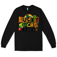 Black lucky teacher squad Long Sleeve Tee - FaDigitalArtStudio