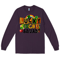 Plum lucky teacher squad Long Sleeve Tee - FaDigitalArtStudio