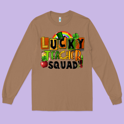 Lucky Teacher Squad Long Sleeve Tee Designed By Fadigitalartstudio