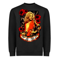 Black vintage image robert plant Heavyweight Sweatshirt - artisFamous