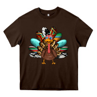 Chocolate Brown thanksgiving turkey Heavy Core Tee - RanaPortraitStore