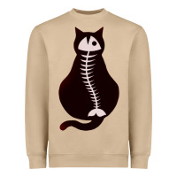 Mushroom Cat with Fish Bone Heavyweight Sweatshirt - artisFamous