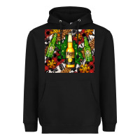 Black beer bottles with golden snow Heavyweight Hoodie - AdoDesignShop