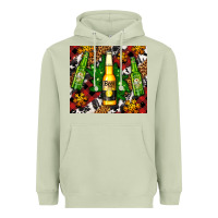 Matcha beer bottles with golden snow Heavyweight Hoodie - AdoDesignShop