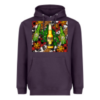 Plum beer bottles with golden snow Heavyweight Hoodie - AdoDesignShop