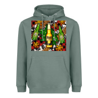 Sage beer bottles with golden snow Heavyweight Hoodie - AdoDesignShop
