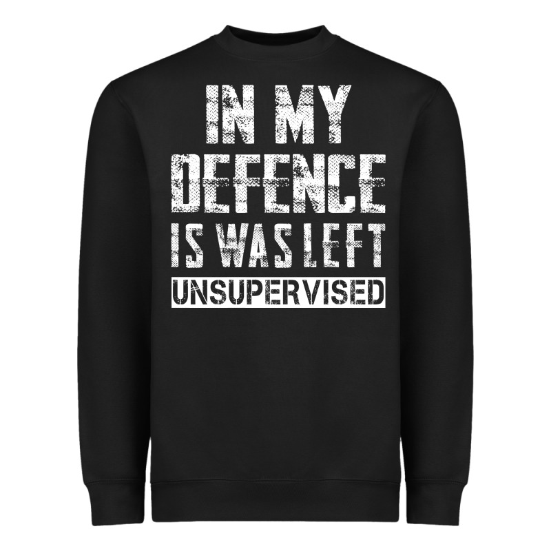 In My Defence I Was Left Unsupervised Heavyweight Sweatshirt by artisFamous | Teevron