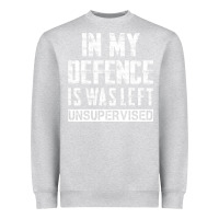 Heather Grey in my defence i was left unsupervised Heavyweight Sweatshirt - artisFamous