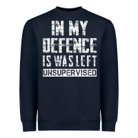 Navy in my defence i was left unsupervised Heavyweight Sweatshirt - artisFamous