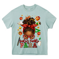 Arona santa's favorite para afro messy bun Heavy Core Tee - texasbilliewilder