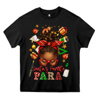 Black santa's favorite para afro messy bun Heavy Core Tee - texasbilliewilder