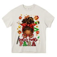 Cream santa's favorite para afro messy bun Heavy Core Tee - texasbilliewilder