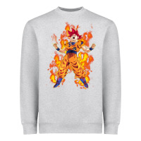 Heather Grey goku super sayan Heavyweight Sweatshirt - artisFamous