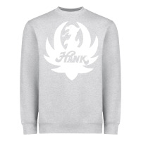 Heather Grey white and black hank art Heavyweight Sweatshirt - artisFamous