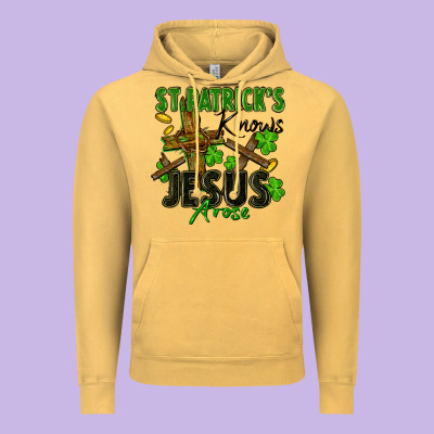 St. Patrick's Knows Jesus Arose Vintage Hoodie Designed By Fadigitalartstudio