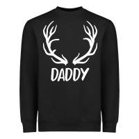 Black Daddy Deer Heavyweight Sweatshirt - artisFamous