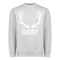 Heather Grey Daddy Deer Heavyweight Sweatshirt - artisFamous
